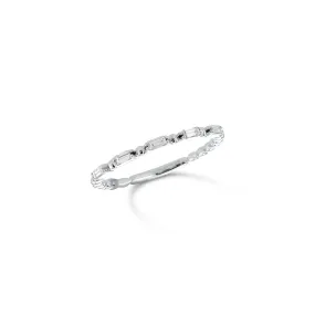 0.20 Cttw Baguette Diamond 14K White Gold Stackable Band