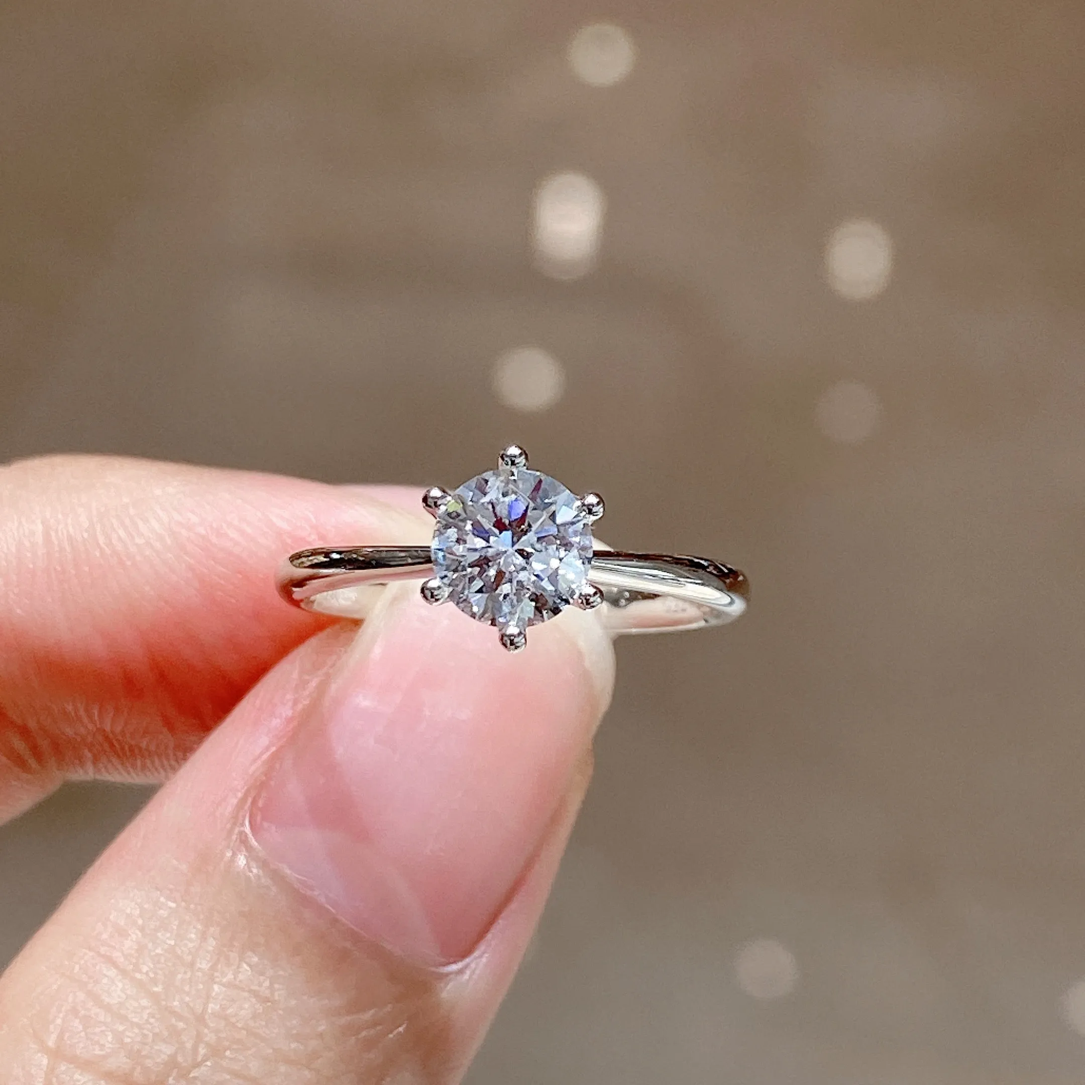 1.0ct Lab Grown Diamond Solitaire Engagement Ring 0001 KRKC