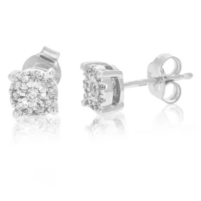 1/4 cttw Lab Grown Diamond Stud Earrings .925 Sterling Silver Prong Set