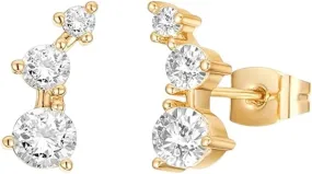 14K Gold Plated S925 Cubic Zirconia Ear Earrings - Cz Diamond Arrow Ear Climber Fashion For 2025 Earrings For Women Hers