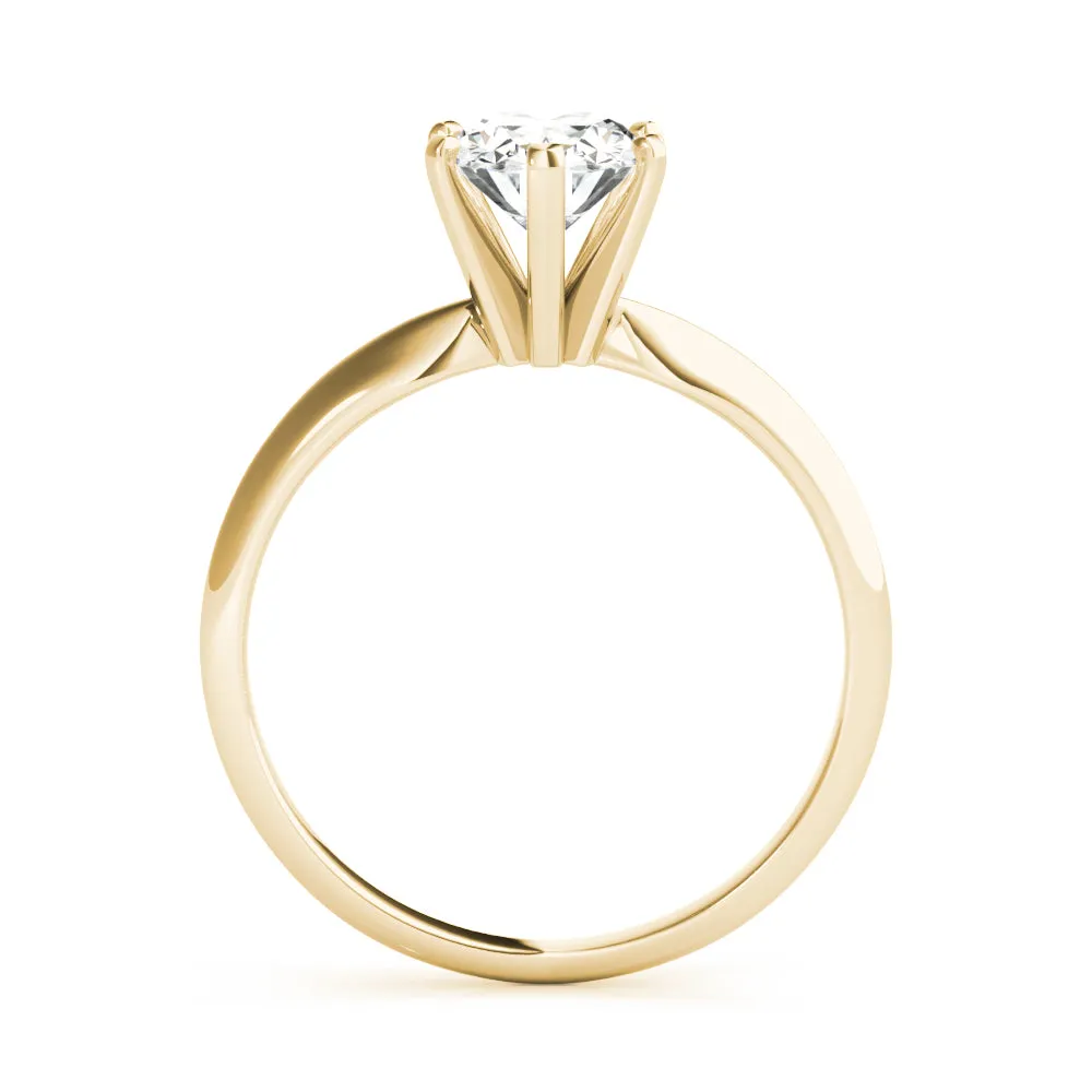 14K Yellow Gold Oval Diamond Six Prong Solitaire Engagement Ring (1ct)