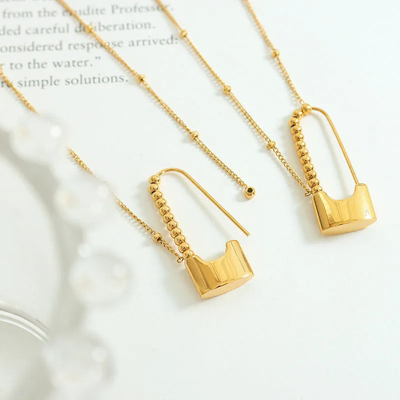 18k Gold Plated Pendant Necklace with Titanium Steel Chain
