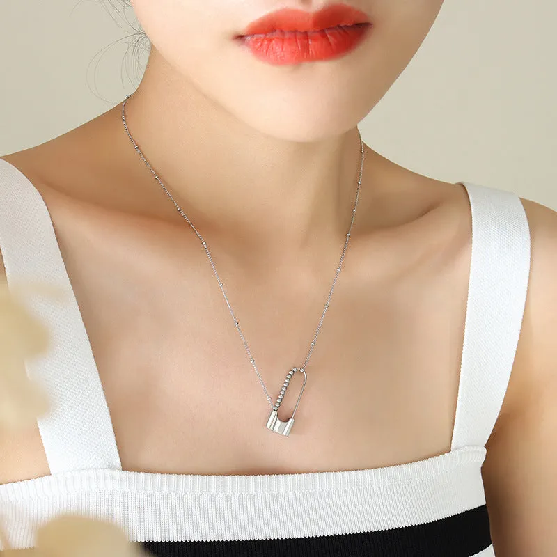 18k Gold Plated Pendant Necklace with Titanium Steel Chain