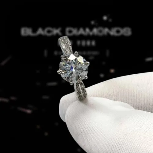 2.0 Ct Round Cut Diamond Six-Claws Engagement Ring