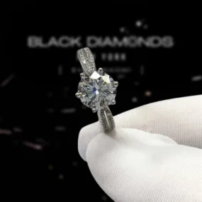 2.0 Ct Round Cut Diamond Six-Claws Engagement Ring
