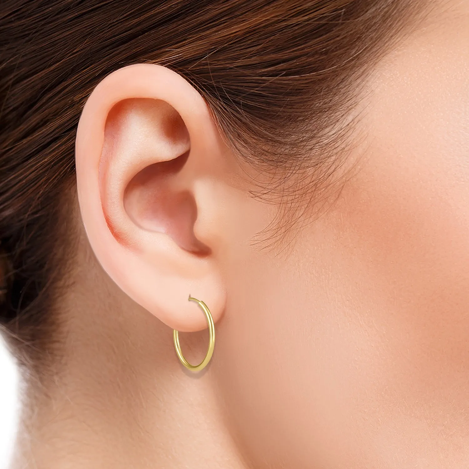 20Mm Endless 14K Yellow Gold Filled Thin Hoop Earrings