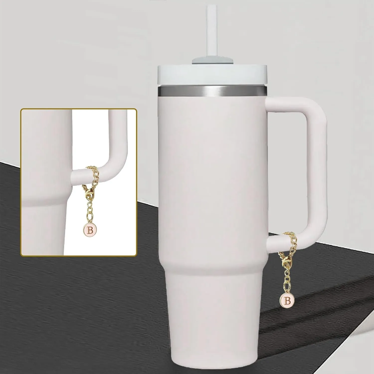 4PCS Stanley Cup Letter Charms - Name ID Handle Charms for Modern Tumblers, Fits All Water Cup Handles