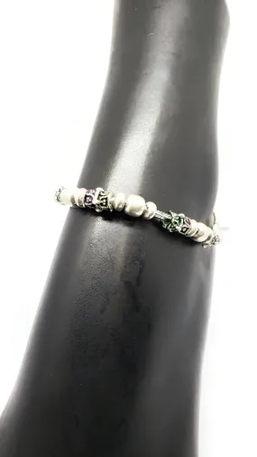 700 Silver Rajwada Anklet - #38