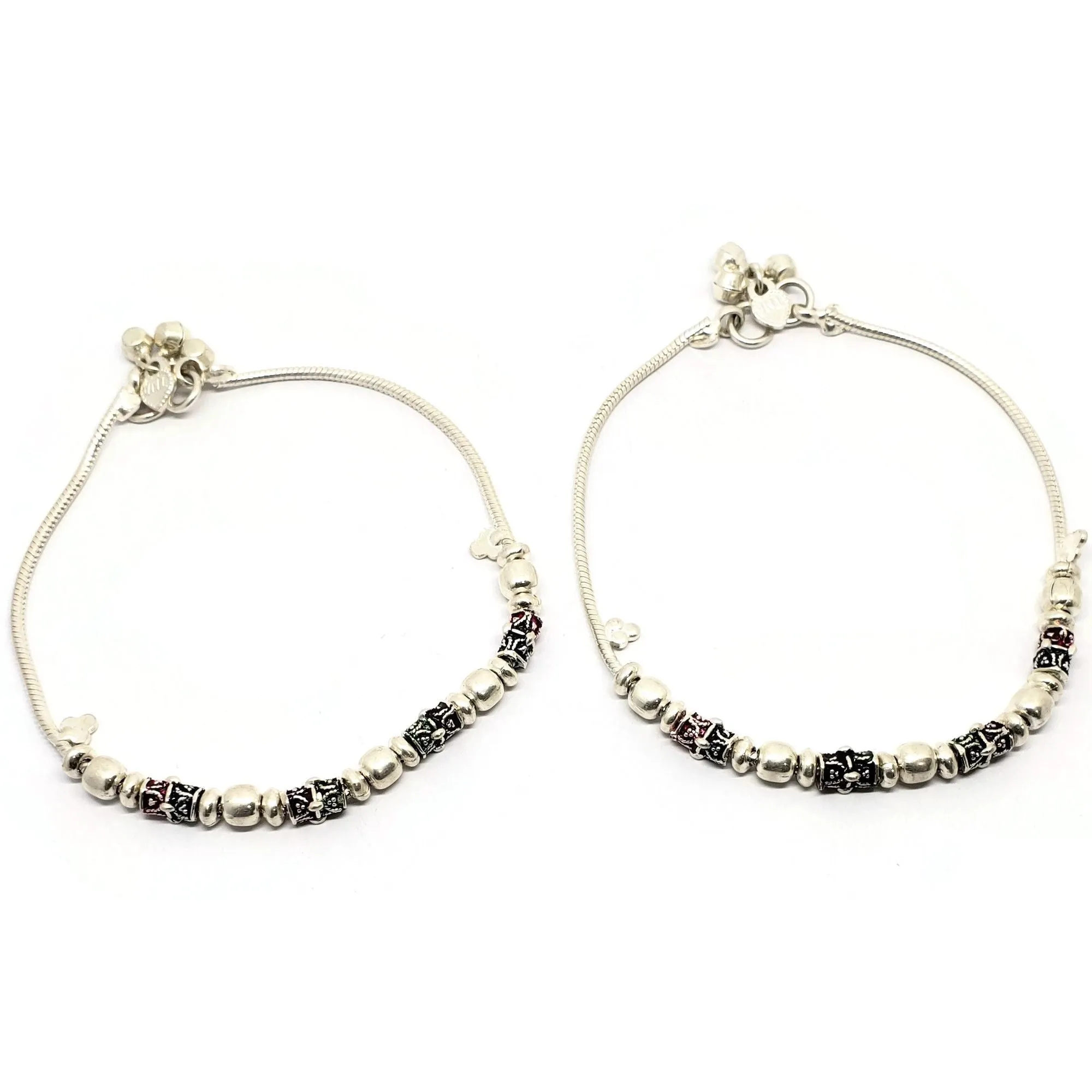 700 Silver Rajwada Anklet - #38