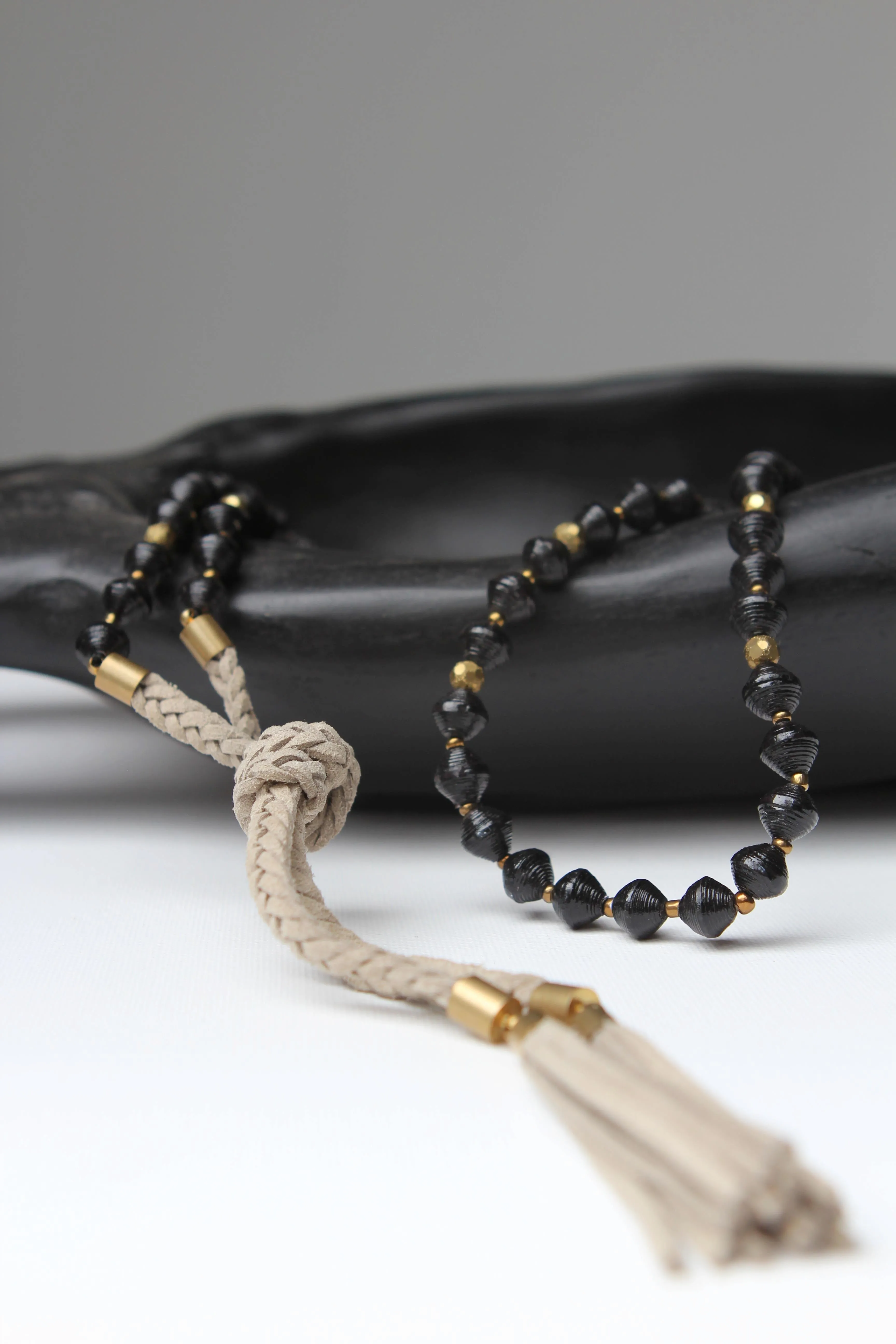 Ajuna Necklace - Tassel Black