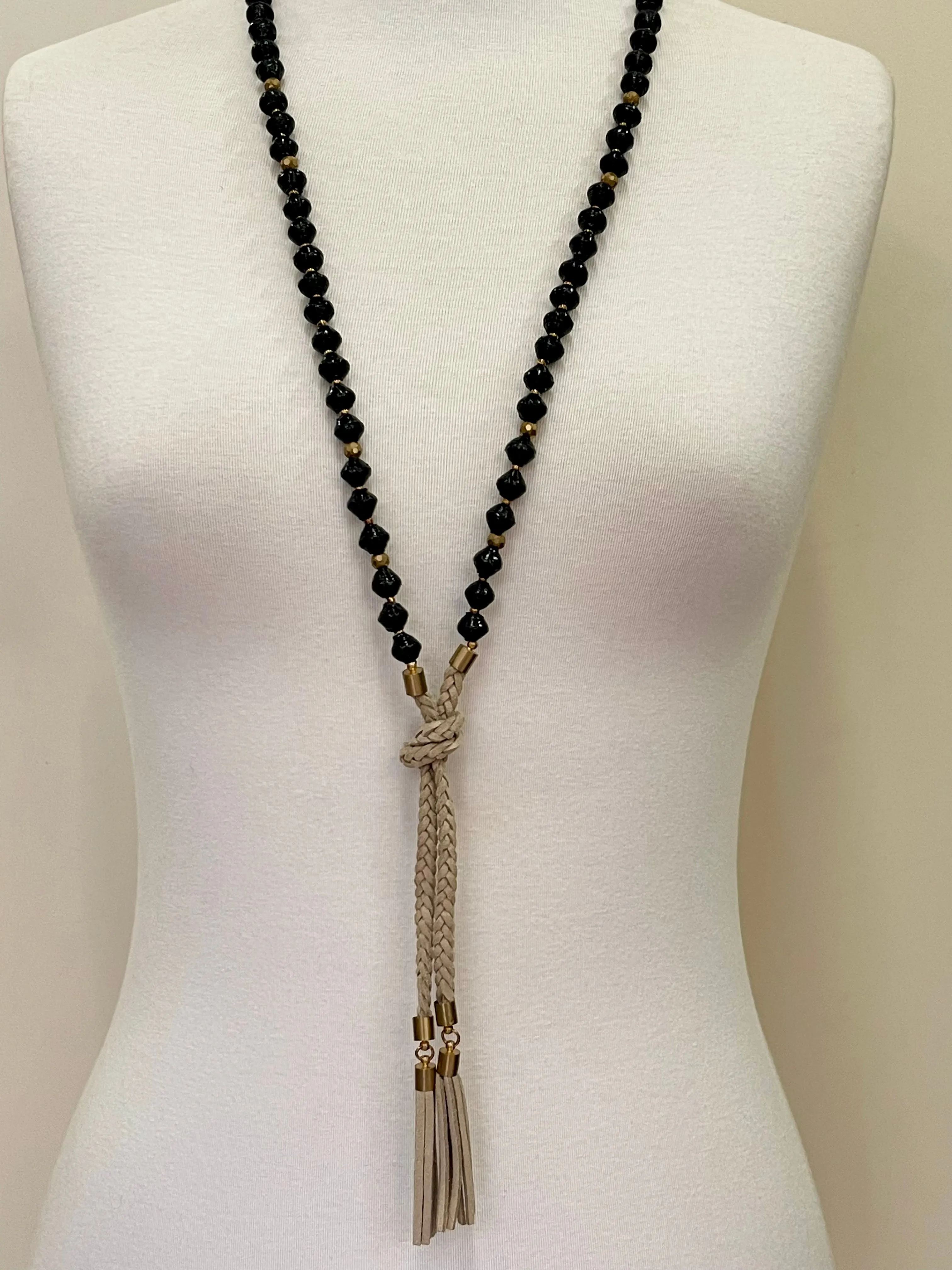 Ajuna Necklace - Tassel Black