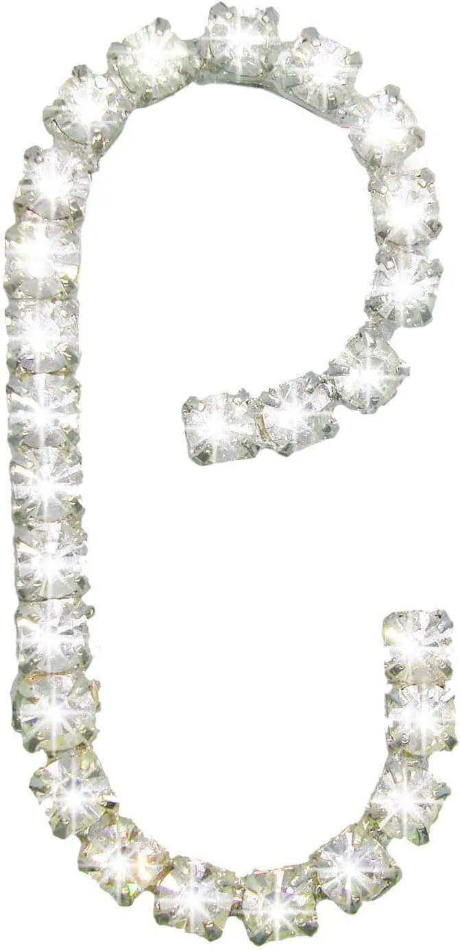 Alphabet Initial Letter "C" Pin Brooch Rhinestone Silver Tone 1 1/2" Fashion Brooch for Women Trendy Accessories for Women Stylish Additions Chic Details