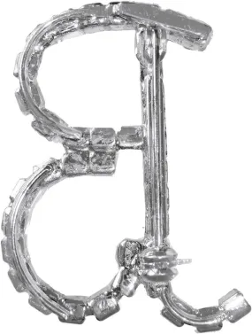 Alphabet Initial Letter "M" Pin Brooch Rhinestone Silver Tone 1 1/2" Fashion Brooch for Women Trendy Accessories for Women Stylish Additions