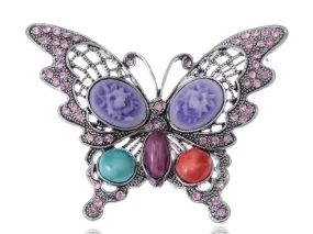 Antique Cateye Butterfly Jewelry Pin Brooch
