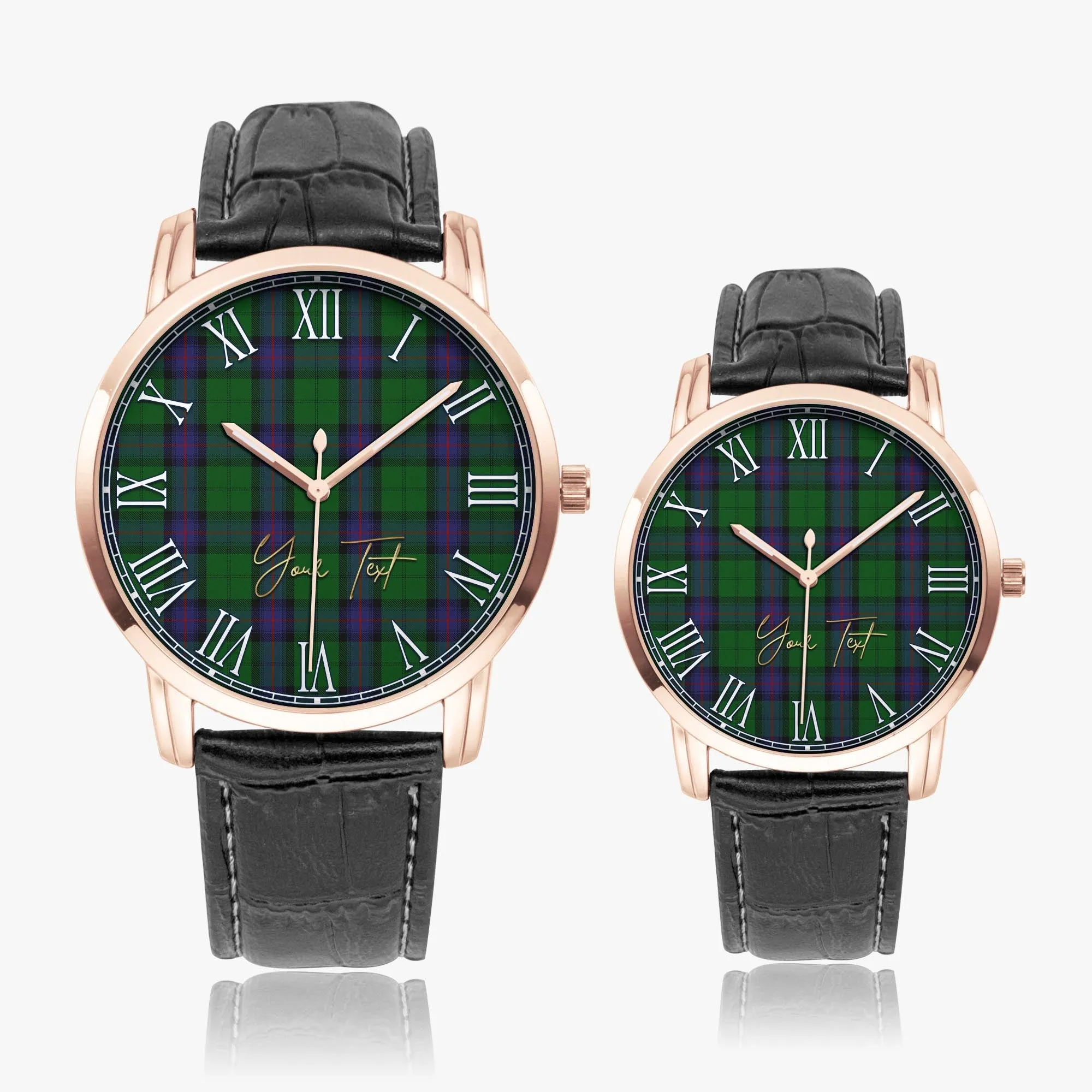 Armstrong Tartan Personalized Your Text Leather Trap Quartz Watch