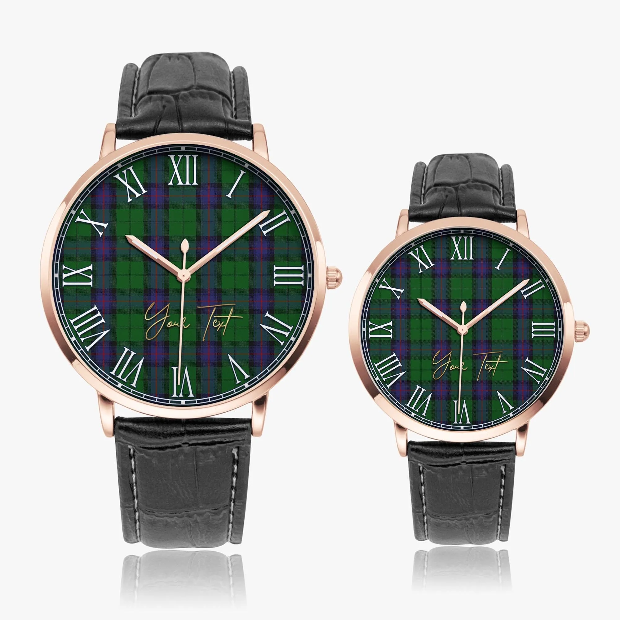 Armstrong Tartan Personalized Your Text Leather Trap Quartz Watch