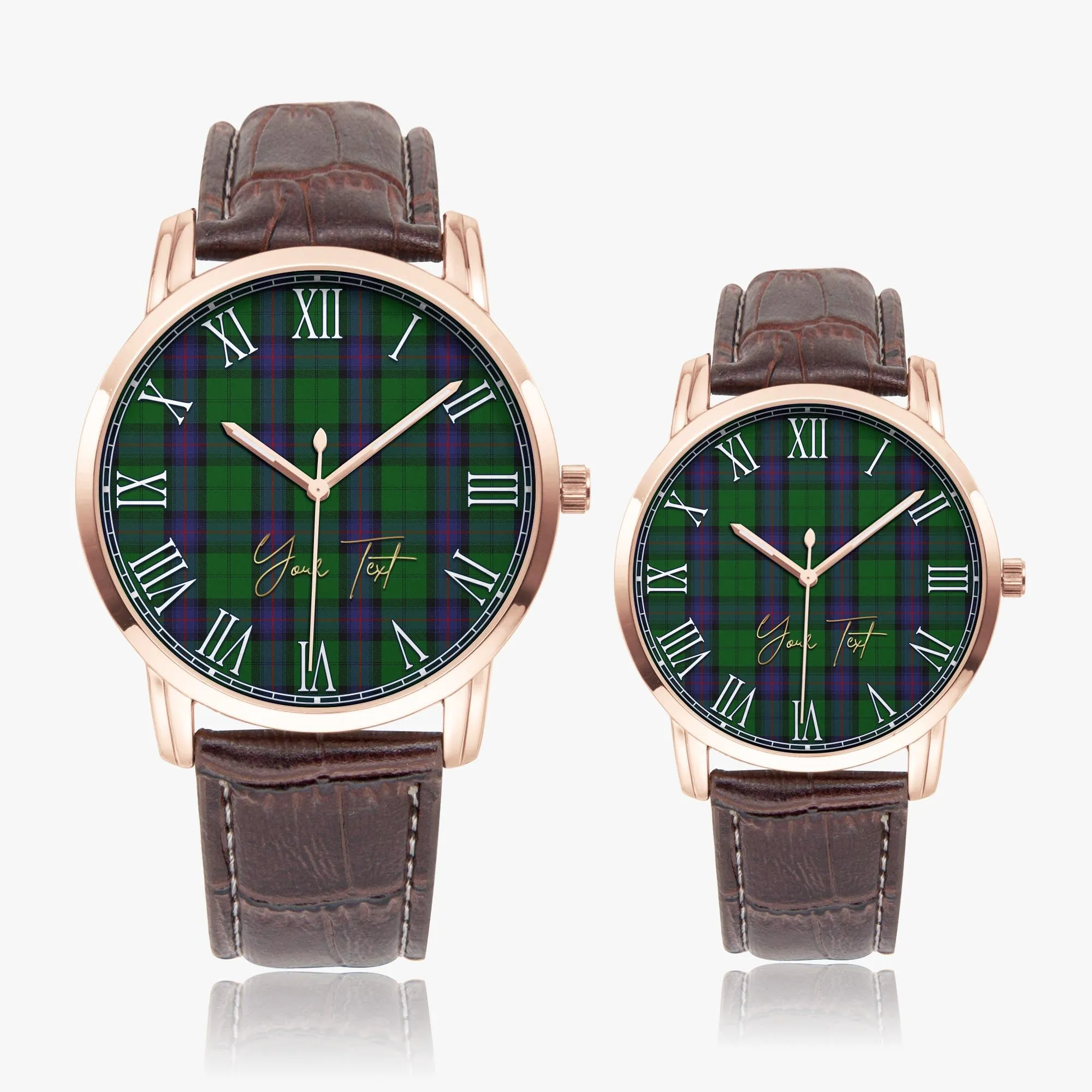 Armstrong Tartan Personalized Your Text Leather Trap Quartz Watch