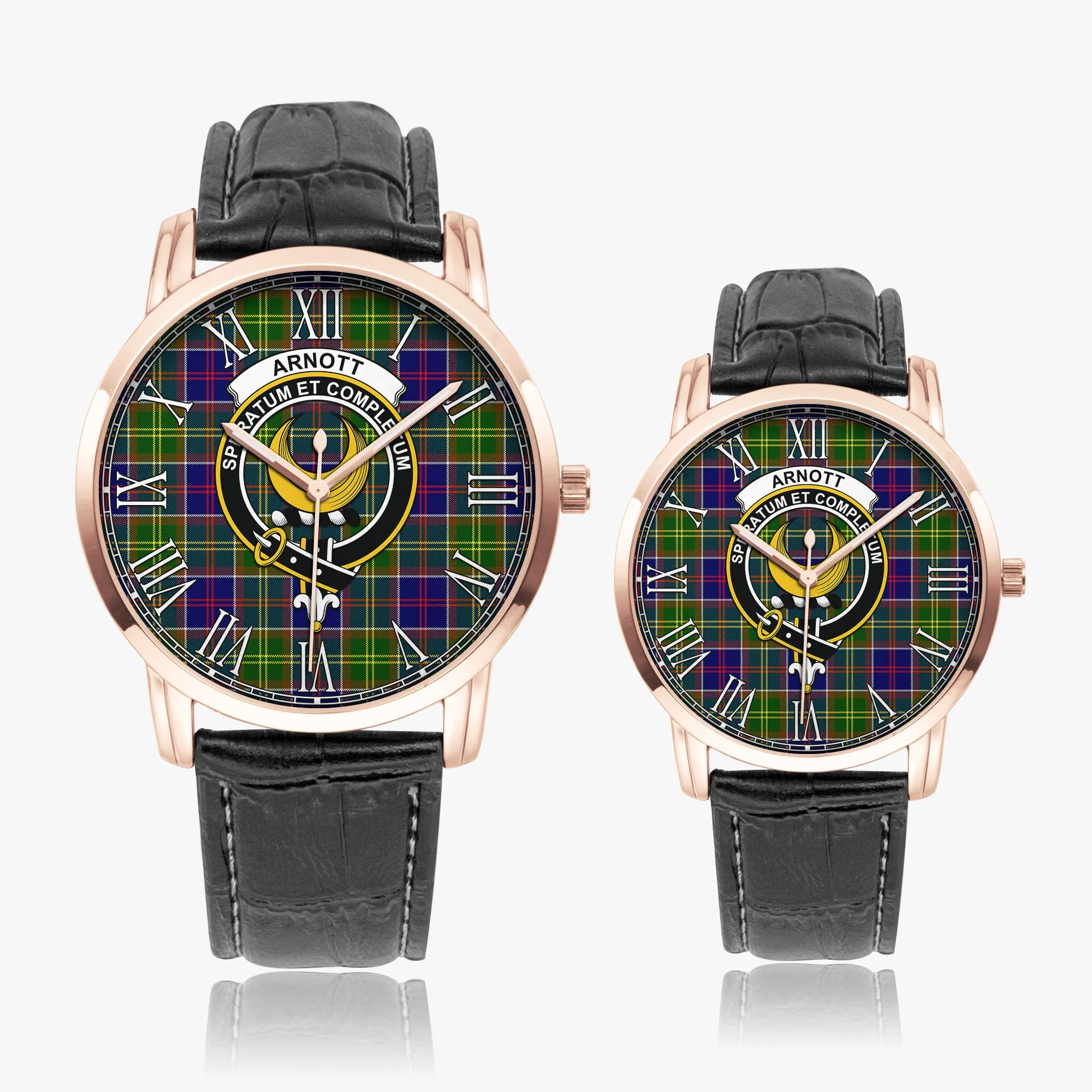 Arnott Tartan Family Crest Leather Strap Quartz Watch