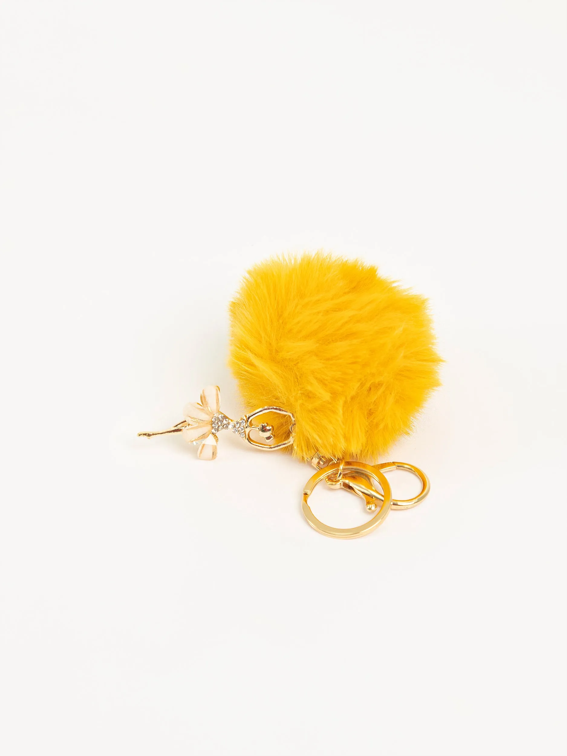 Ballerina and Pompom Keychain