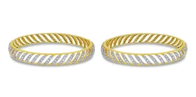 Beauvince Curves Diamond Bangles Set (7.70 ct Diamonds) in 18K Gold