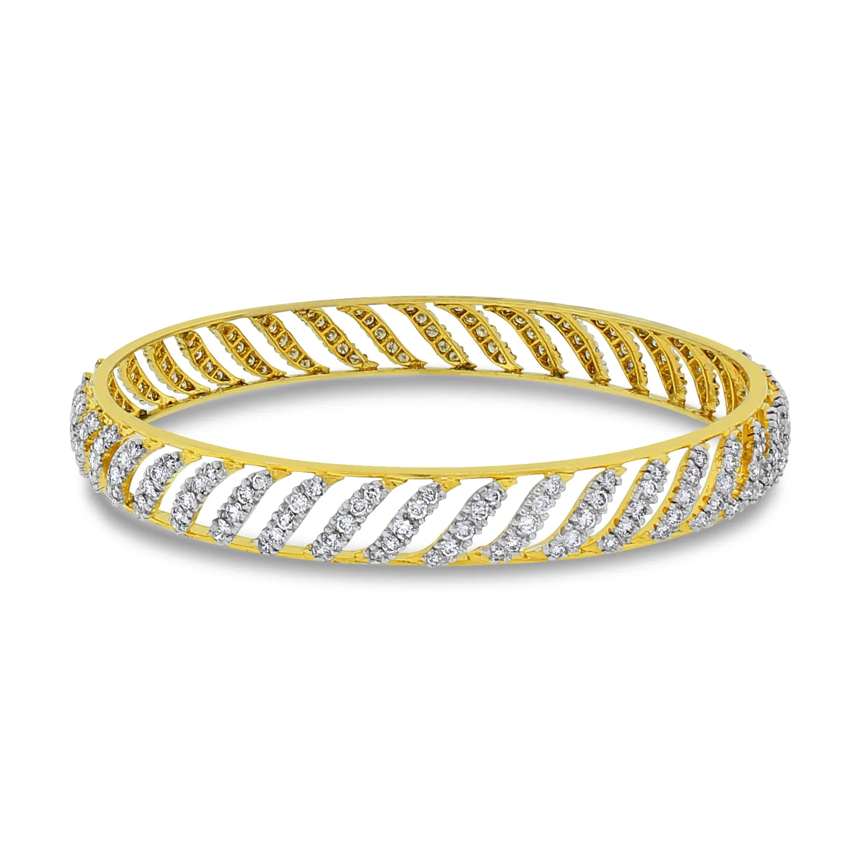 Beauvince Curves Diamond Bangles Set (7.70 ct Diamonds) in 18K Gold