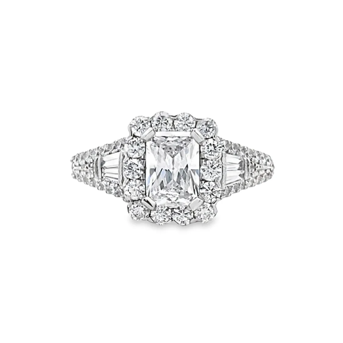 Beeghly & Co. White Gold Halo Diamond Engagement Ring BCR-122