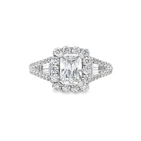 Beeghly & Co. White Gold Halo Diamond Engagement Ring BCR-122