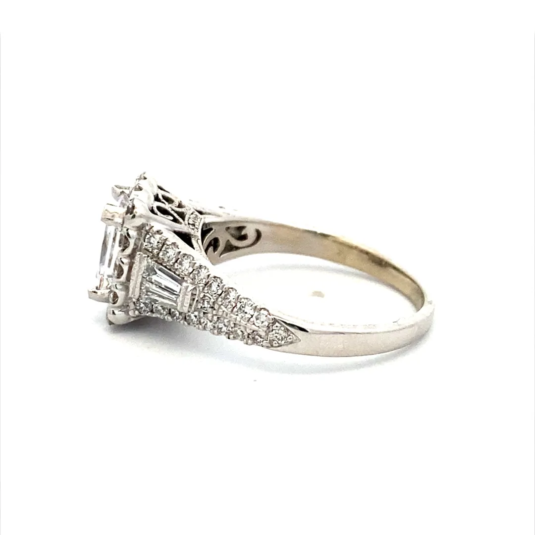 Beeghly & Co. White Gold Halo Diamond Engagement Ring BCR-122