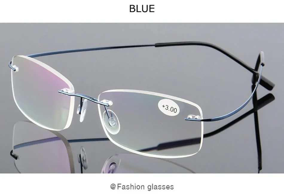 Belmon Unisex Rimless Rectangle Alloy Reading Glasses Rs079