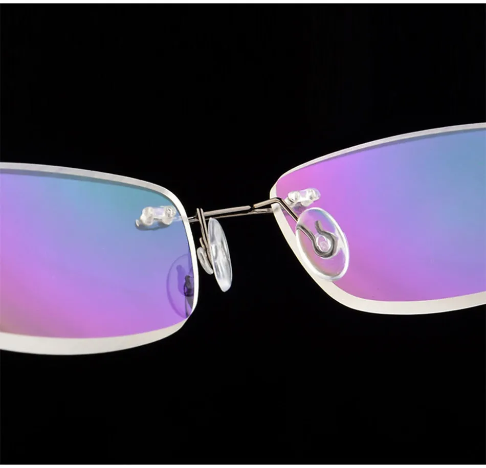Belmon Unisex Rimless Rectangle Alloy Reading Glasses Rs079