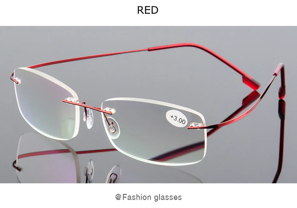 Belmon Unisex Rimless Rectangle Alloy Reading Glasses Rs079