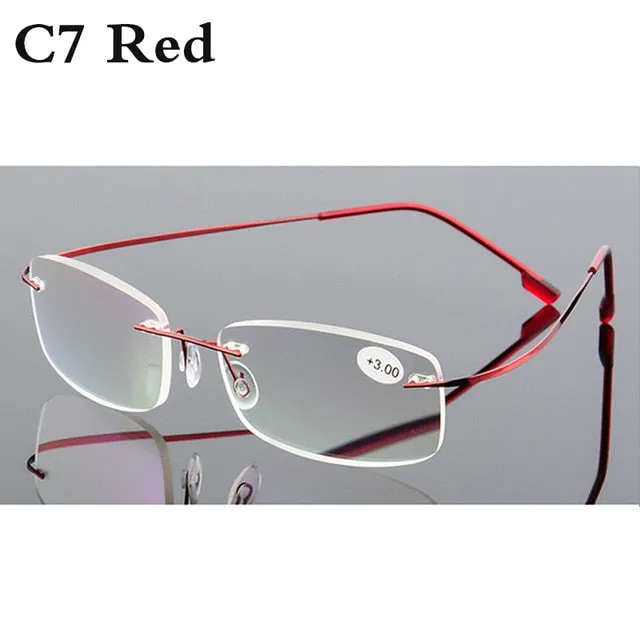 Belmon Unisex Rimless Rectangle Alloy Reading Glasses Rs079