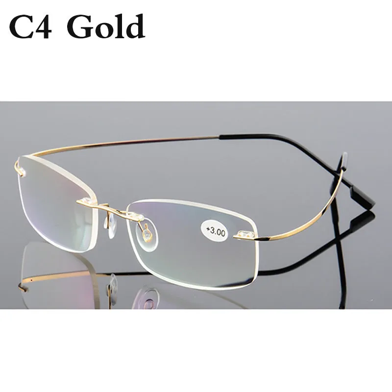 Belmon Unisex Rimless Rectangle Alloy Reading Glasses Rs079