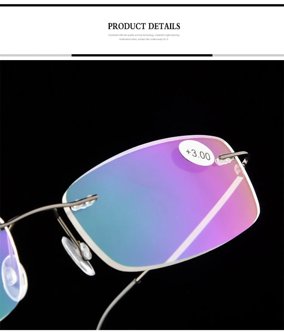 Belmon Unisex Rimless Rectangle Alloy Reading Glasses Rs079