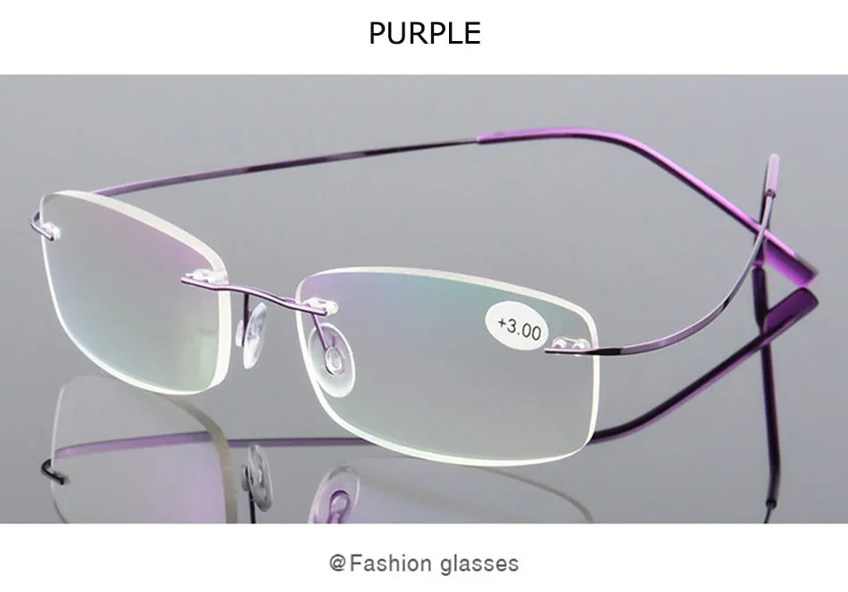 Belmon Unisex Rimless Rectangle Alloy Reading Glasses Rs079