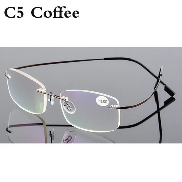 Belmon Unisex Rimless Rectangle Alloy Reading Glasses Rs079