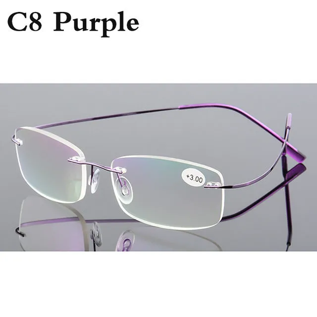 Belmon Unisex Rimless Rectangle Alloy Reading Glasses Rs079