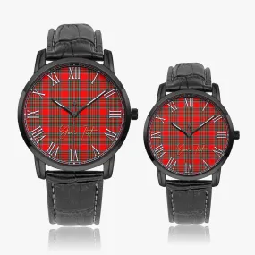 Binning Tartan Personalized Your Text Leather Trap Quartz Watch