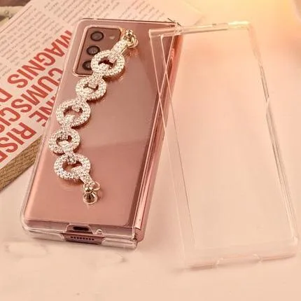 Bling Crystal Pearl Diamond Bracelet Hand Chain Case Cover