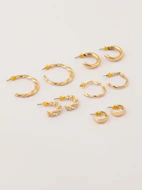 Bold C-Hoop Earrings Set