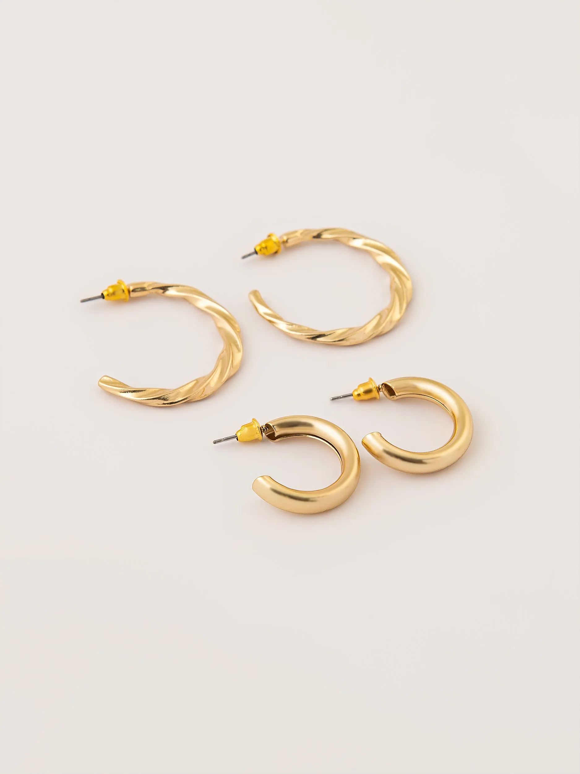 Bold C-Hoop Earrings Set