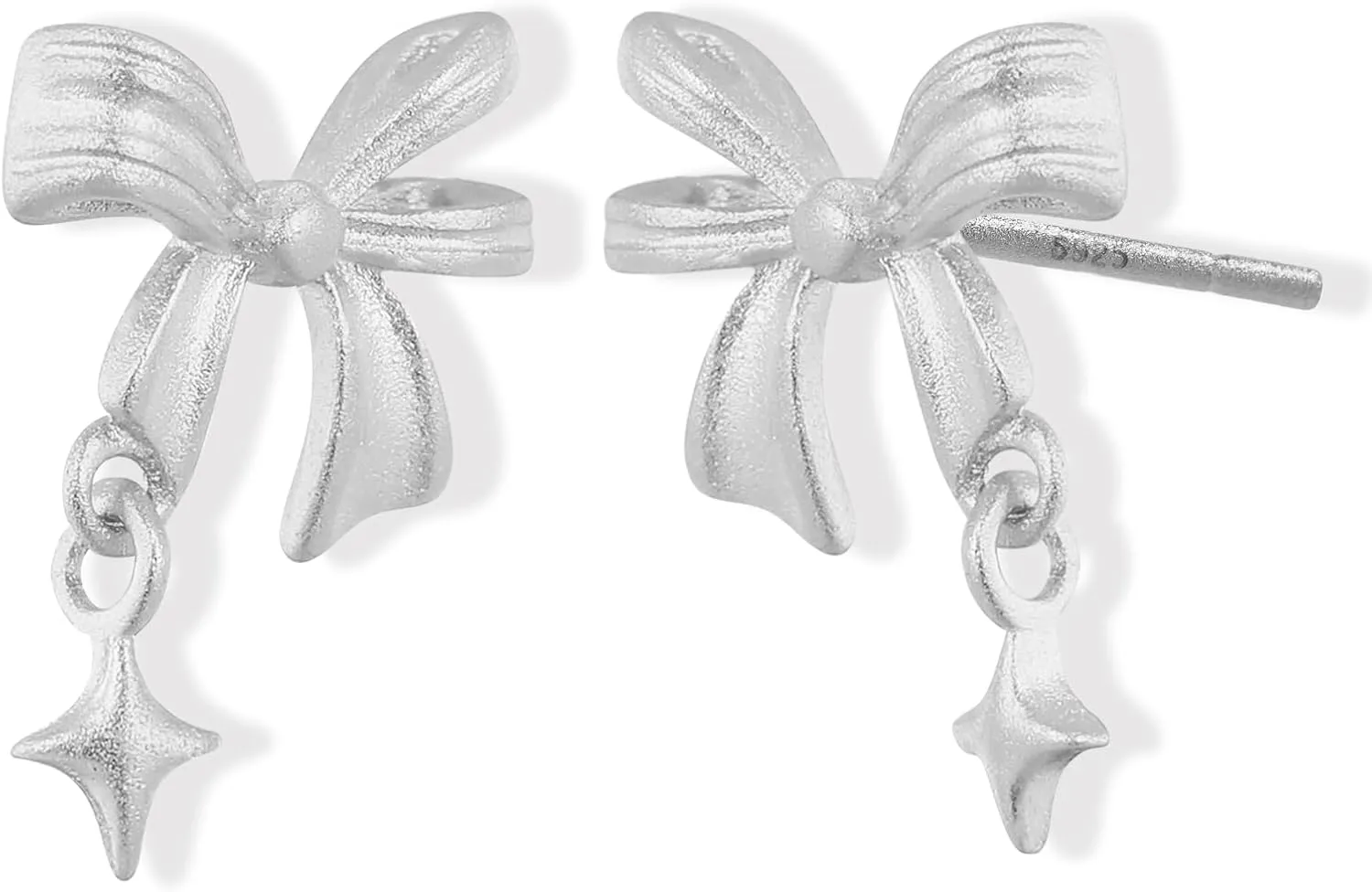 Bow Earrings 925 Sterling Silver Stud Earrings Dainty Small Bowknot Earrings