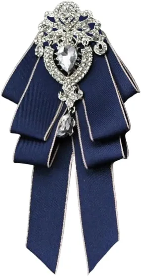 Bowknot Rhinestone Fashion Ribbon Bow Brooch Pre-Tied Bow tie for Men Women Neck Tie Christmas Wedding Party Ceremony