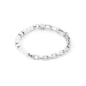 Bracelet Pearls Fusion link chain white
