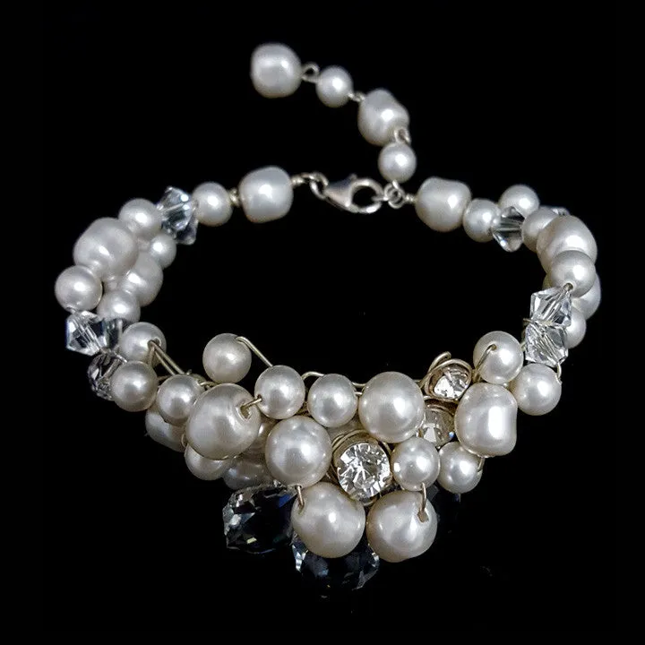 bridal bracelet - Angelique pearl twist by Kezani