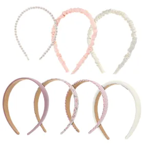 Chic Women Headbands 7 Piece Pearl Headband Set Versatile Hair Band for Occasions