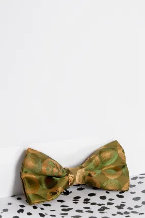 Children's Tan Gold Bubble Circle Print Bow Tie