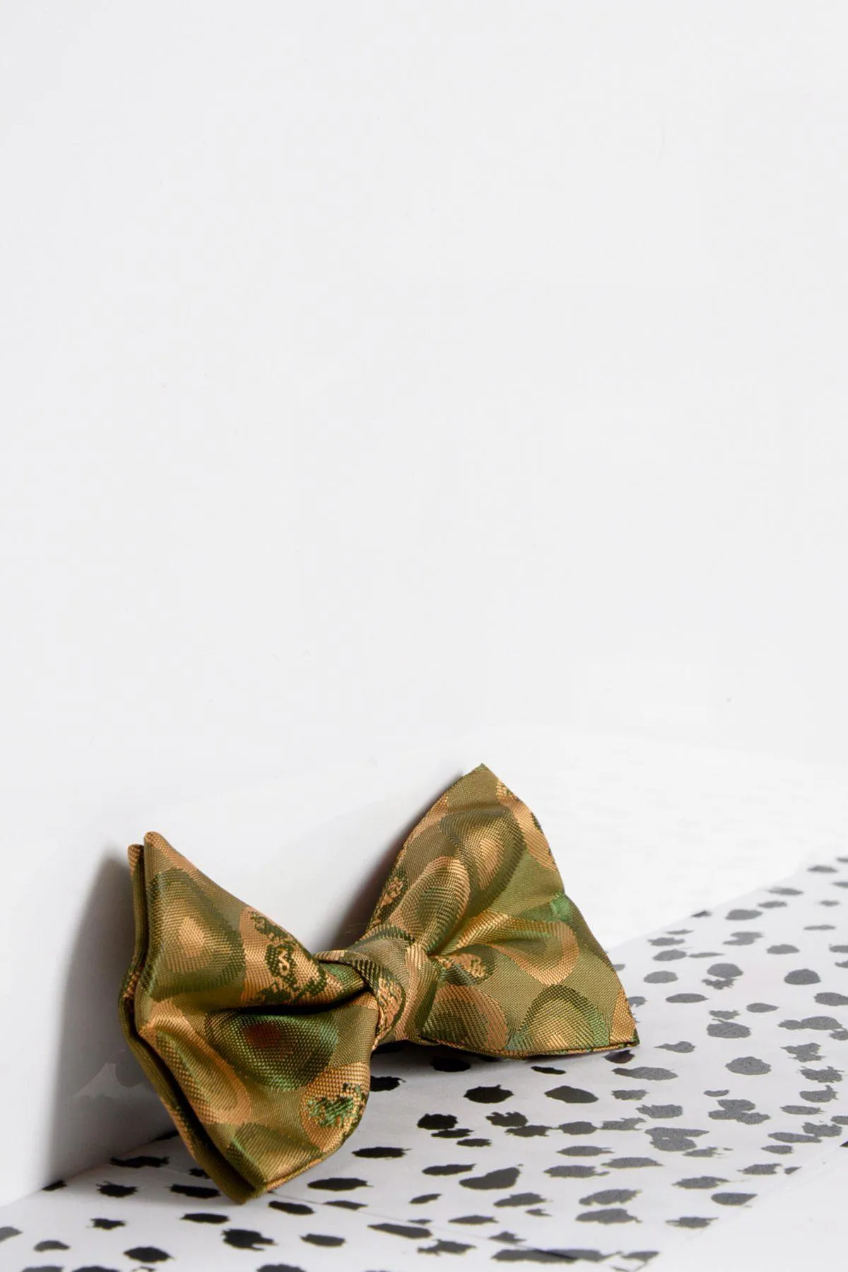 Children's Tan Gold Bubble Circle Print Bow Tie