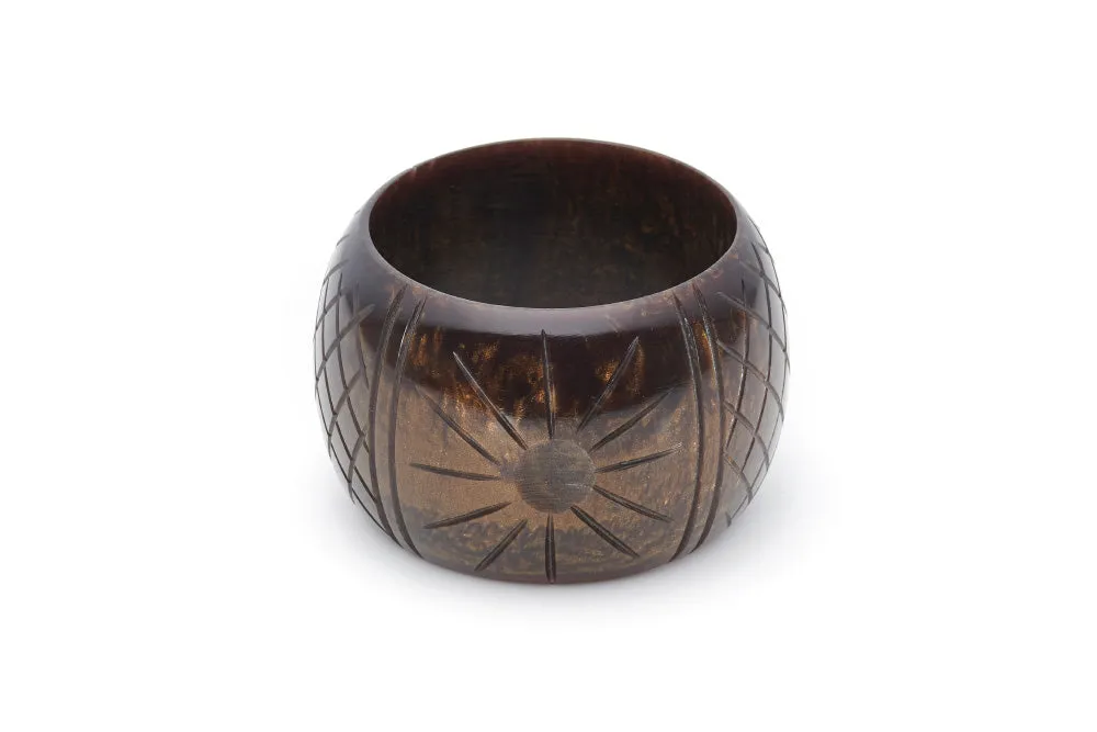 Chunky Golden Espresso Fakelite Maiden Bangle