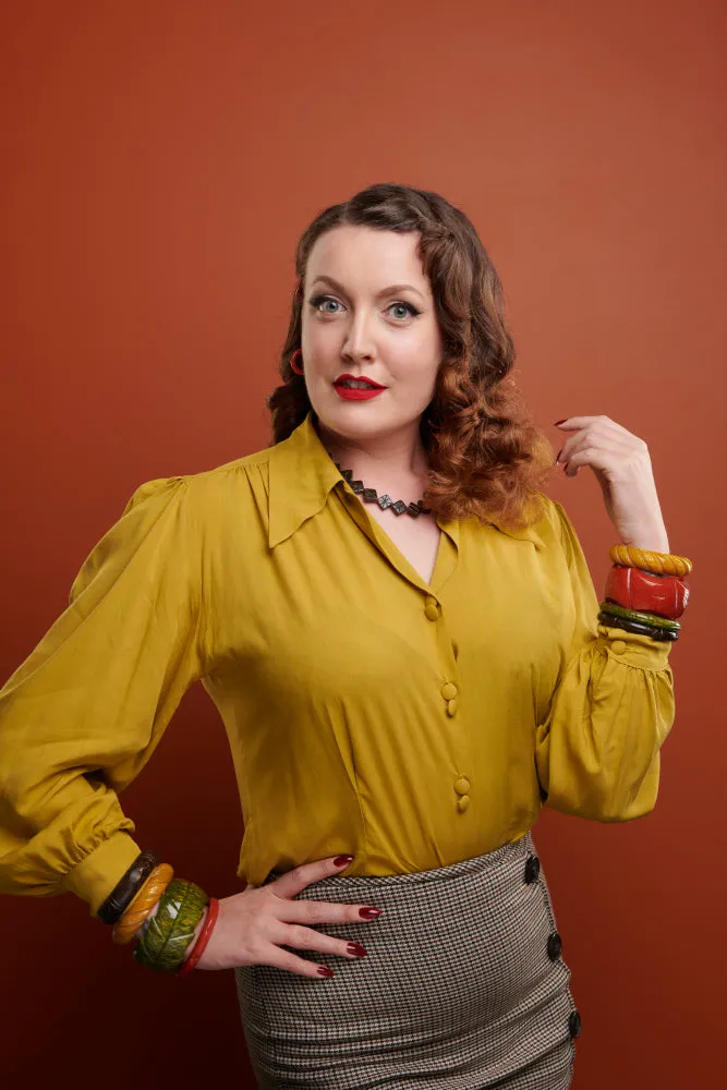Chunky Golden Espresso Fakelite Maiden Bangle